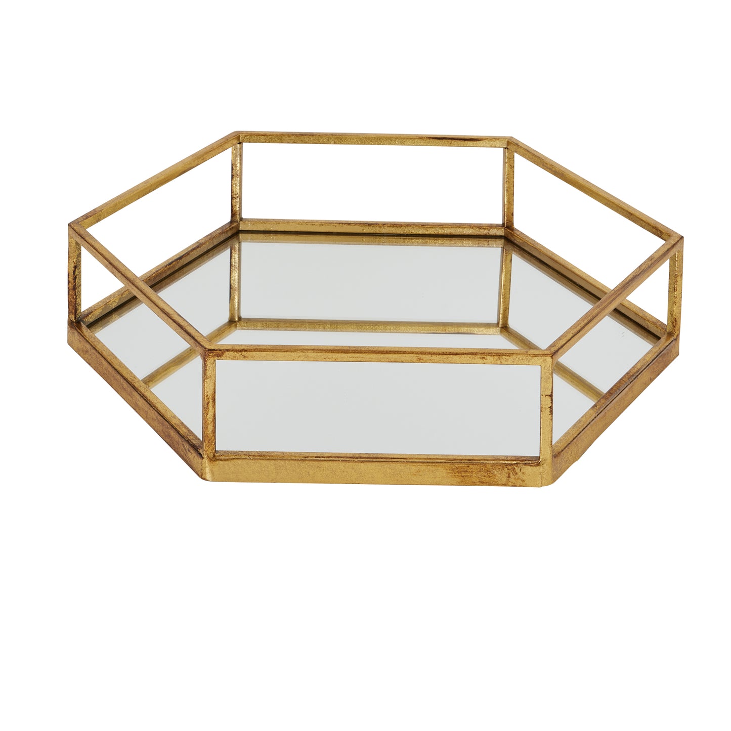 Gold Hexagon Set Of Two Trays - Trays from the Quanta Home collection.