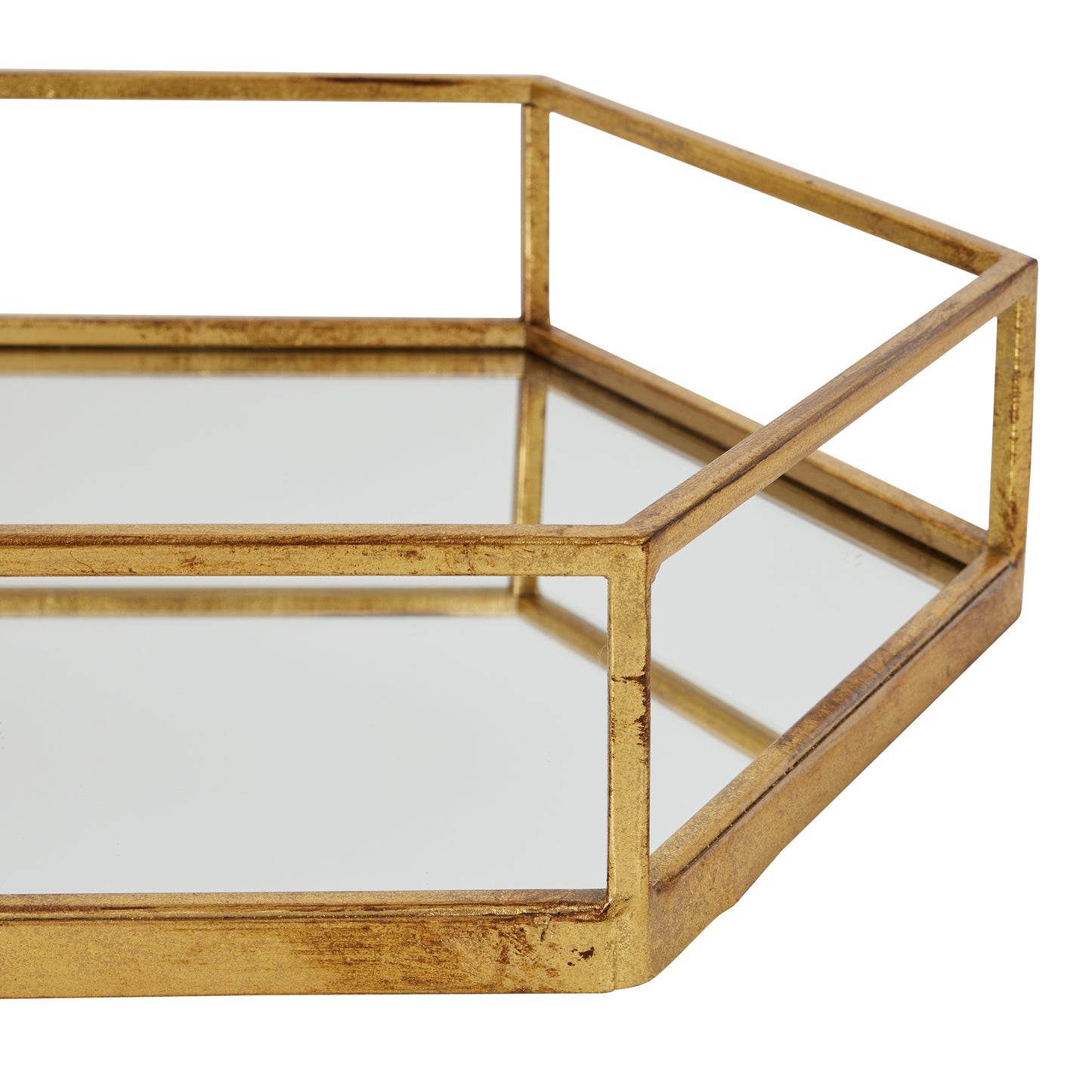 Gold Hexagon Set Of Two Trays - Trays from the Quanta Home collection.