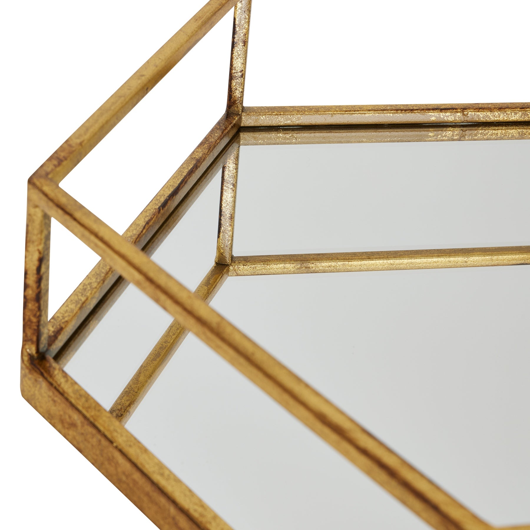 Gold Hexagon Set Of Two Trays - Trays from the Quanta Home collection.