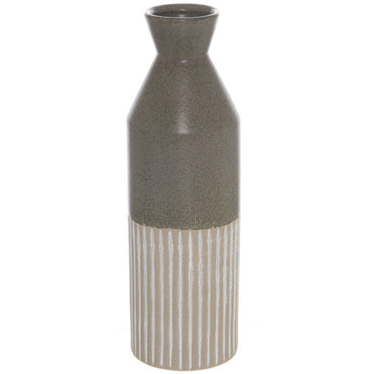 Mason Collection Grey Ceramic Ellipse Tall Vase - Vases from the Quanta Home collection.