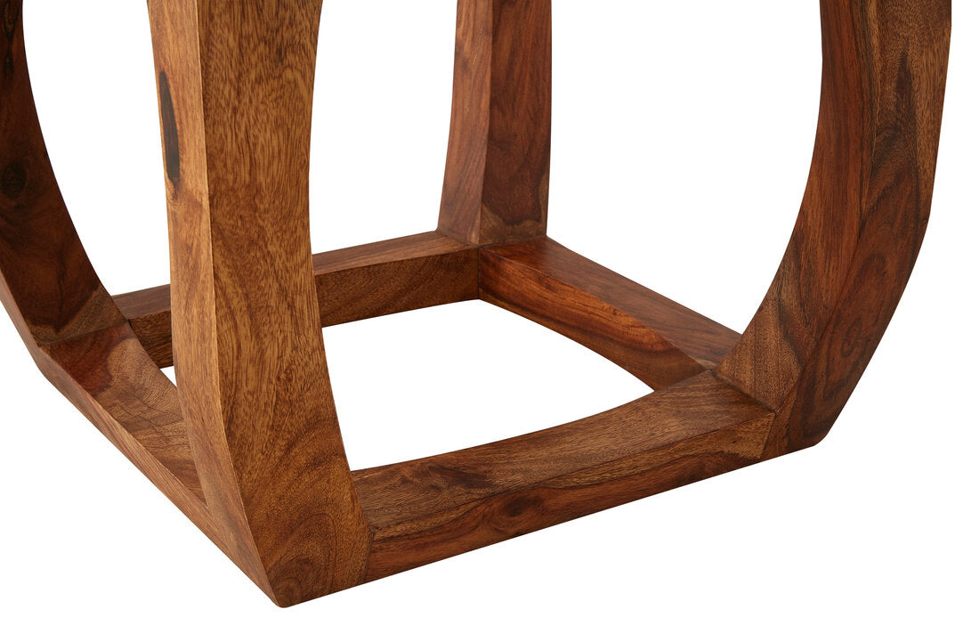 Indie Sheesham Wood And Jute Boho Stool