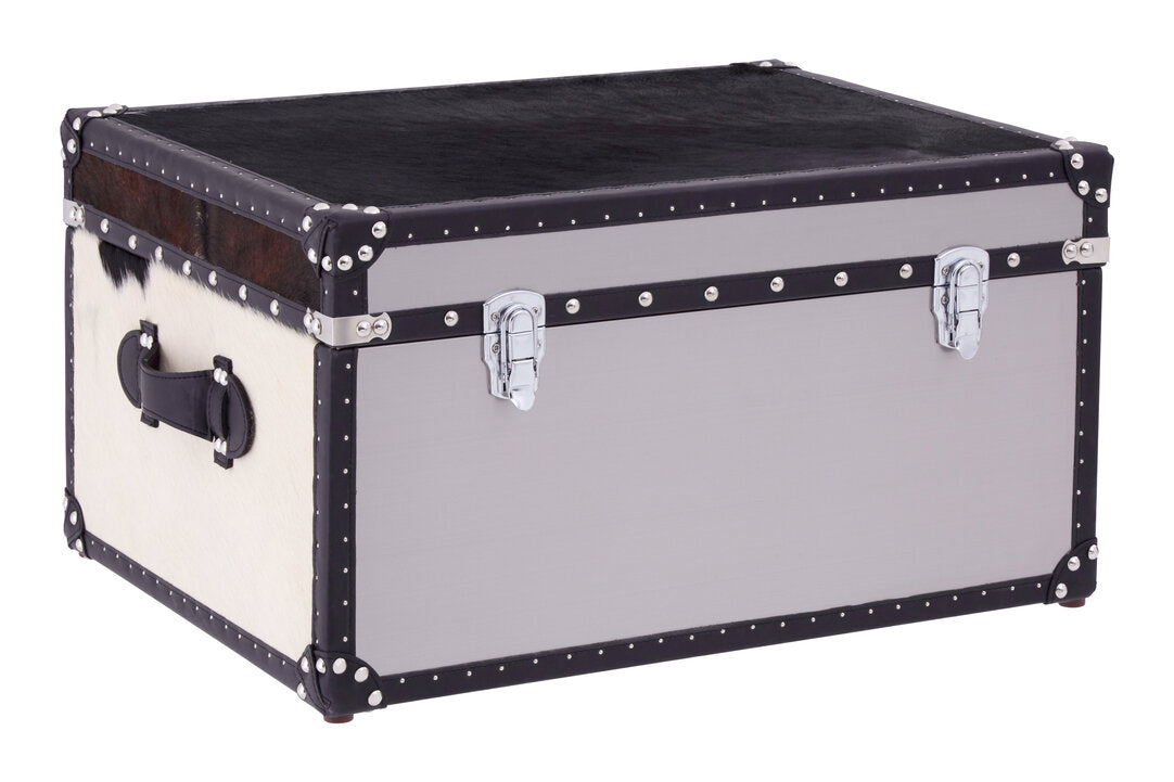 Chelsea Townhouse Black And White Genuine Cowhide Storage Trunk