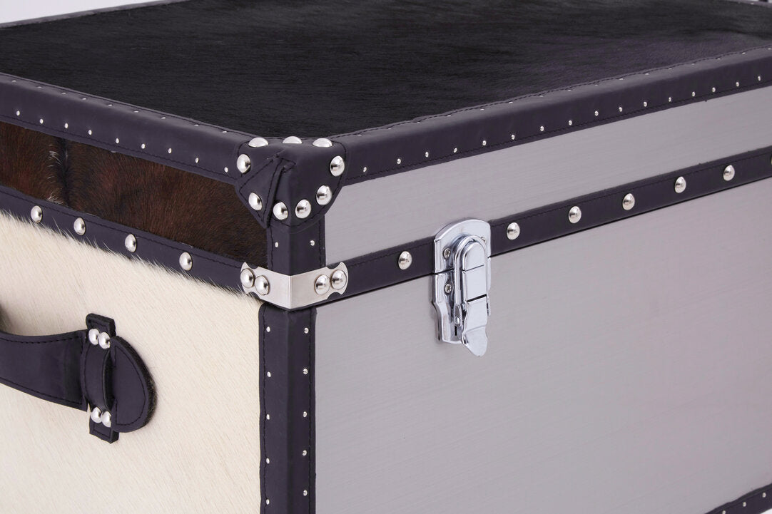 Chelsea Townhouse Black And White Genuine Cowhide Storage Trunk