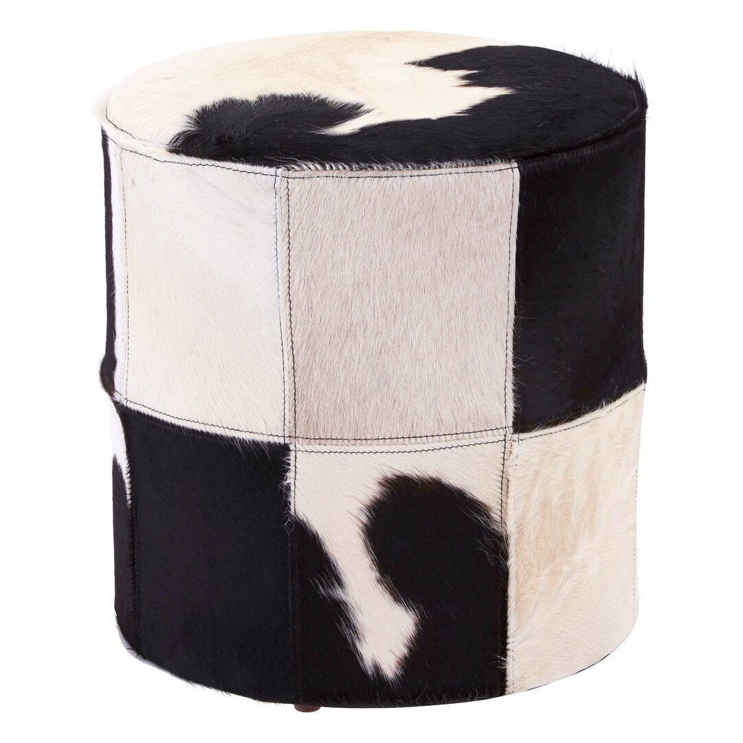 Chelsea Townhouse Black And White Cowhide Stool