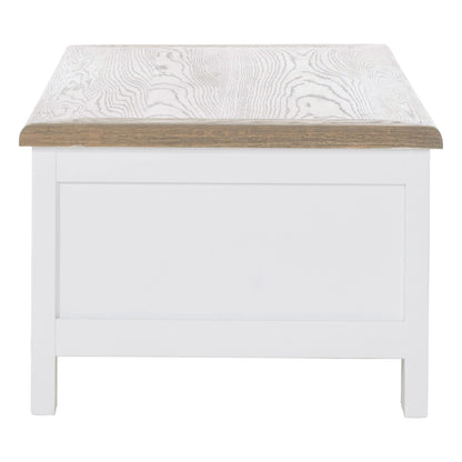 Hawthorne White and Oak Wood Coffee Table with Drawers