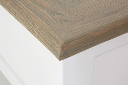 Hawthorne White and Oak Wood Coffee Table with Drawers