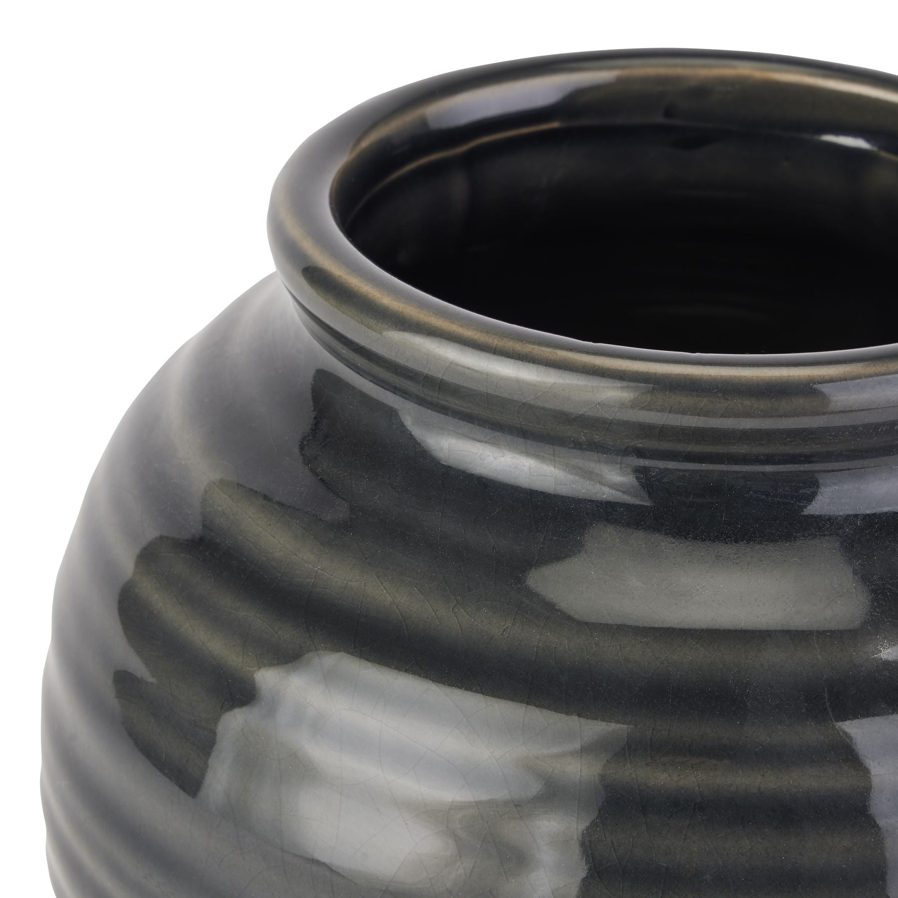 Seville Collection Navy Squat Vase - Vases from the Quanta Home collection.
