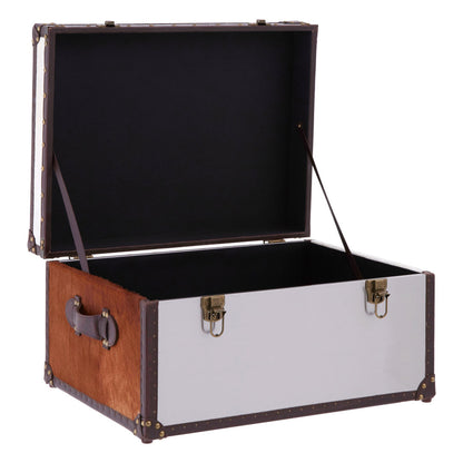 Chelsea Townhouse Brown And White Genuine Cowhide Storage Trunk