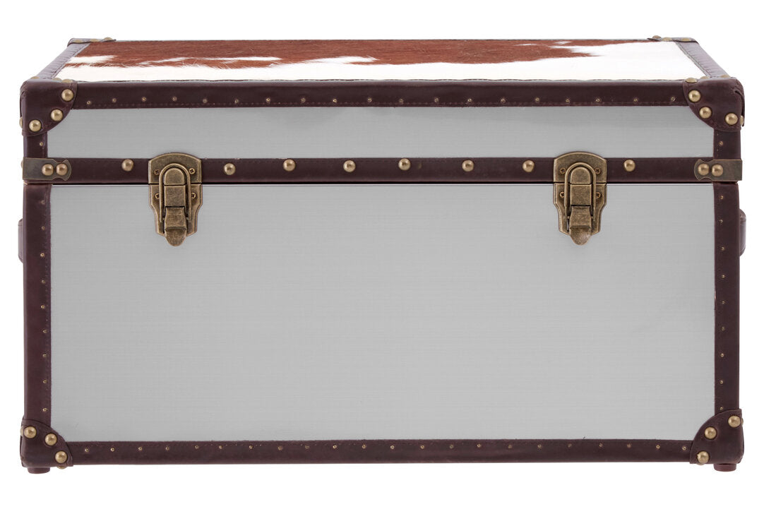 Chelsea Townhouse Brown And White Genuine Cowhide Storage Trunk
