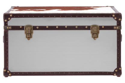 Chelsea Townhouse Brown And White Genuine Cowhide Storage Trunk