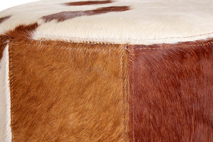 Chelsea Townhouse Brown And White Genuine Cowhide Ottoman