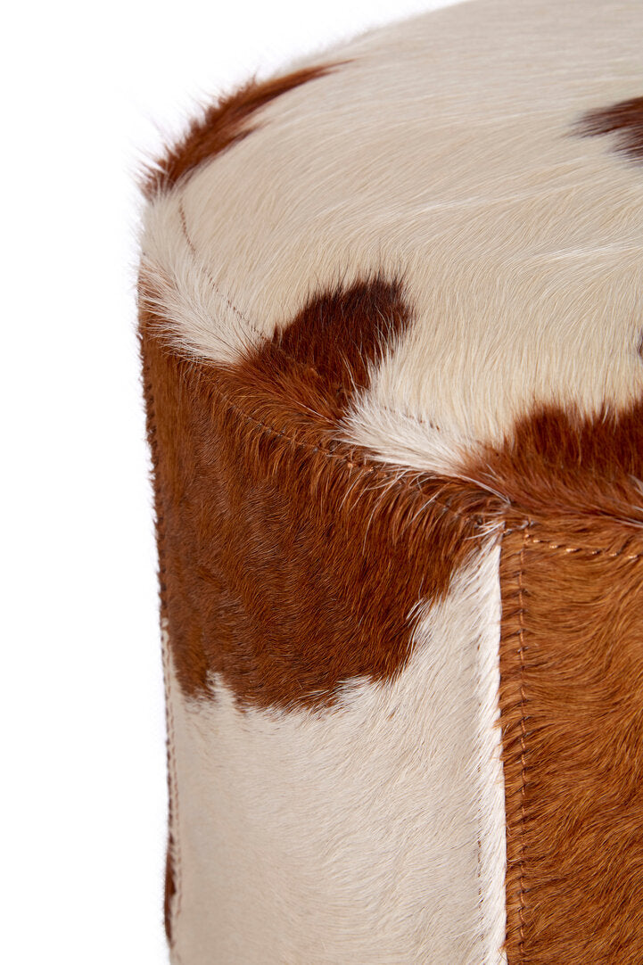 Chelsea Townhouse Brown And White Genuine Cowhide Ottoman