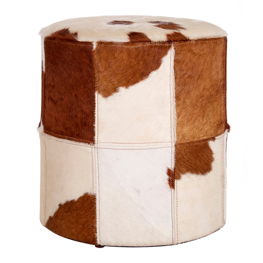 Chelsea Townhouse Brown And White Genuine Cowhide Ottoman