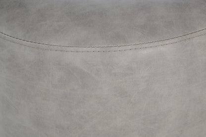 Hackney Ash Grey Faux Leather Pouffe