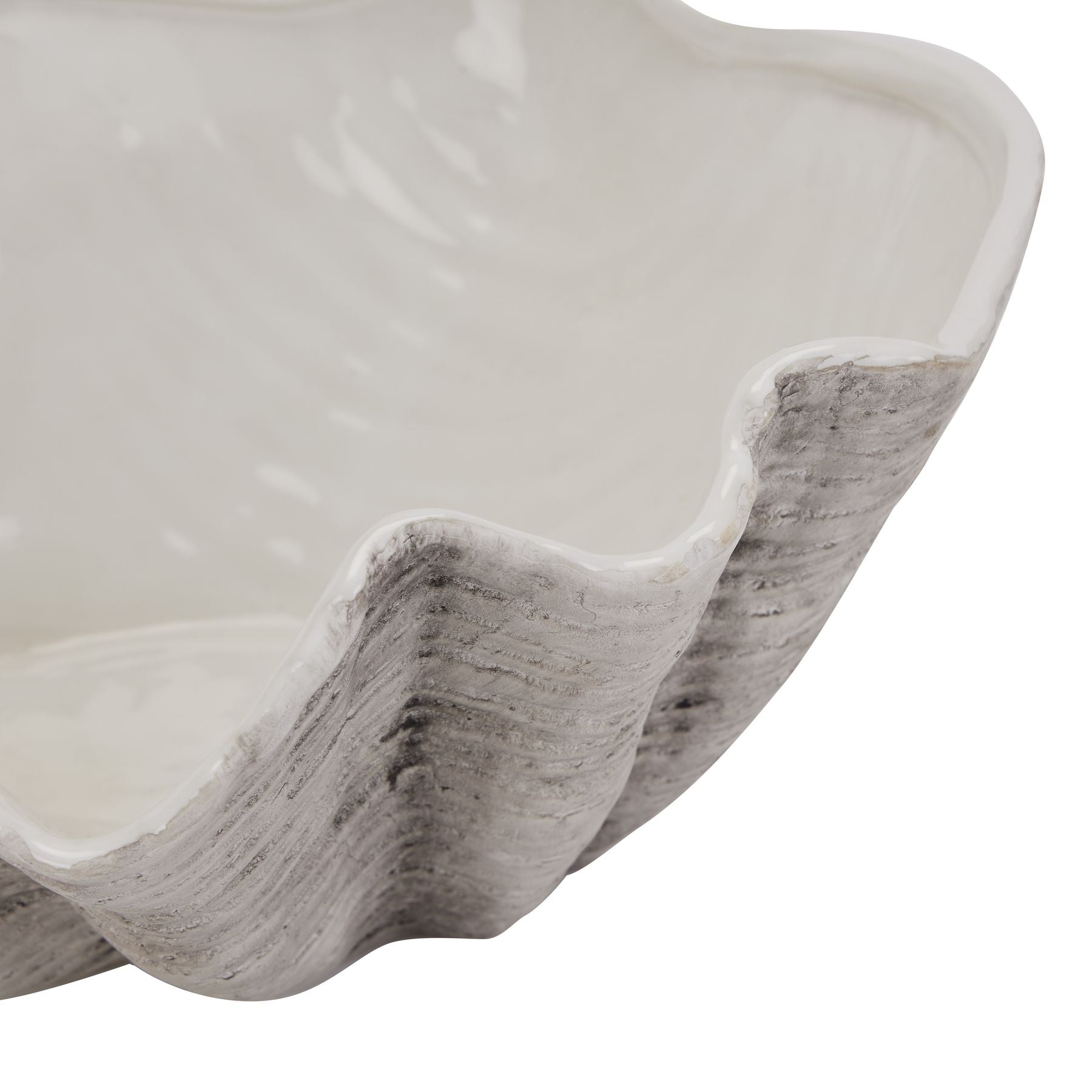 Large Ceramic Adele Shell Bowl - Coastal Decor from the Quanta Home collection.