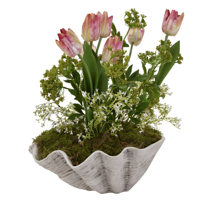 Large Ceramic Adele Shell Bowl - Coastal Decor from the Quanta Home collection.