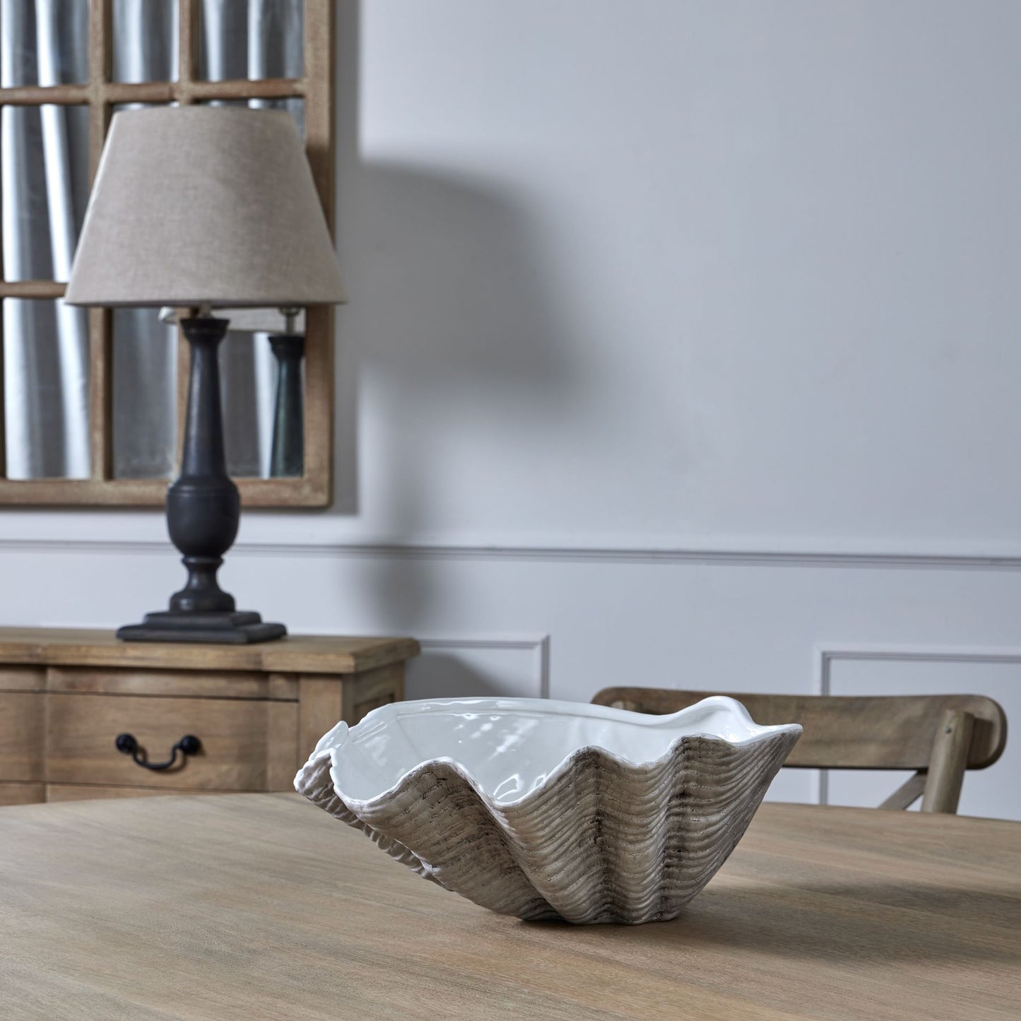 Large Ceramic Adele Shell Bowl - Coastal Decor from the Quanta Home collection.