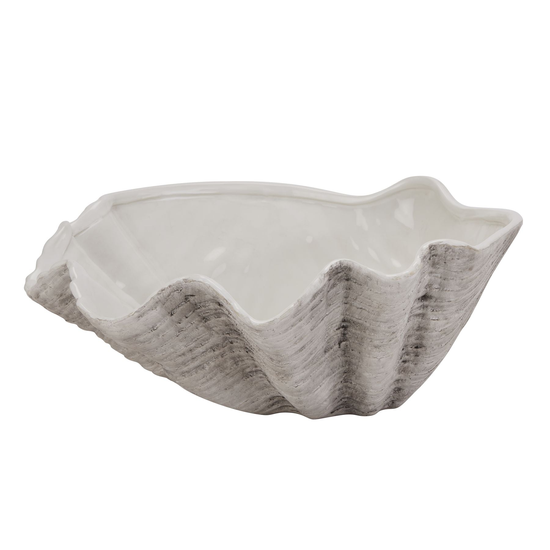 Large Ceramic Adele Shell Bowl - Coastal Decor from the Quanta Home collection.