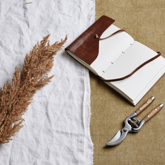 Taupe Faux Dried Pampas Grass Stem - Foliage from the Quanta Home collection.