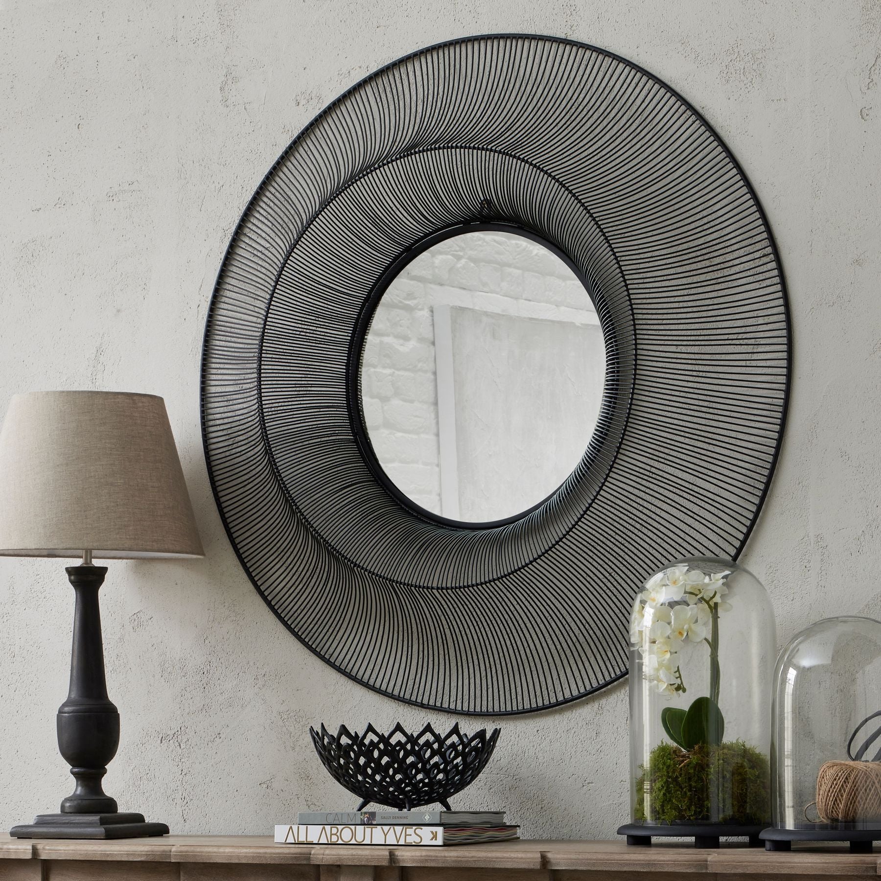 Chico Black Large Wire Mirror - Wall Mirrors from the Quanta Home collection.