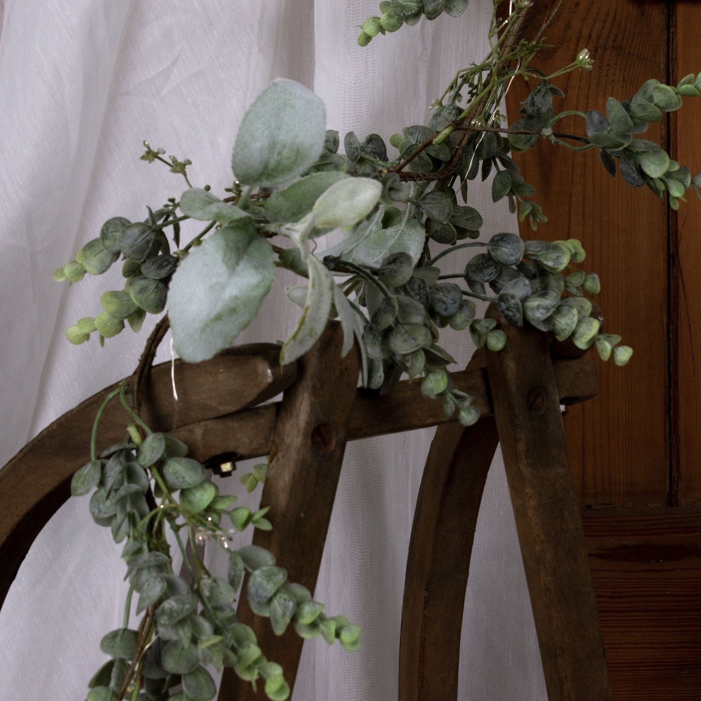 LED Winter Garland With Eucalyptus And Lambs Ear - Christmas Wreaths & Garlands from the Quanta Home collection.