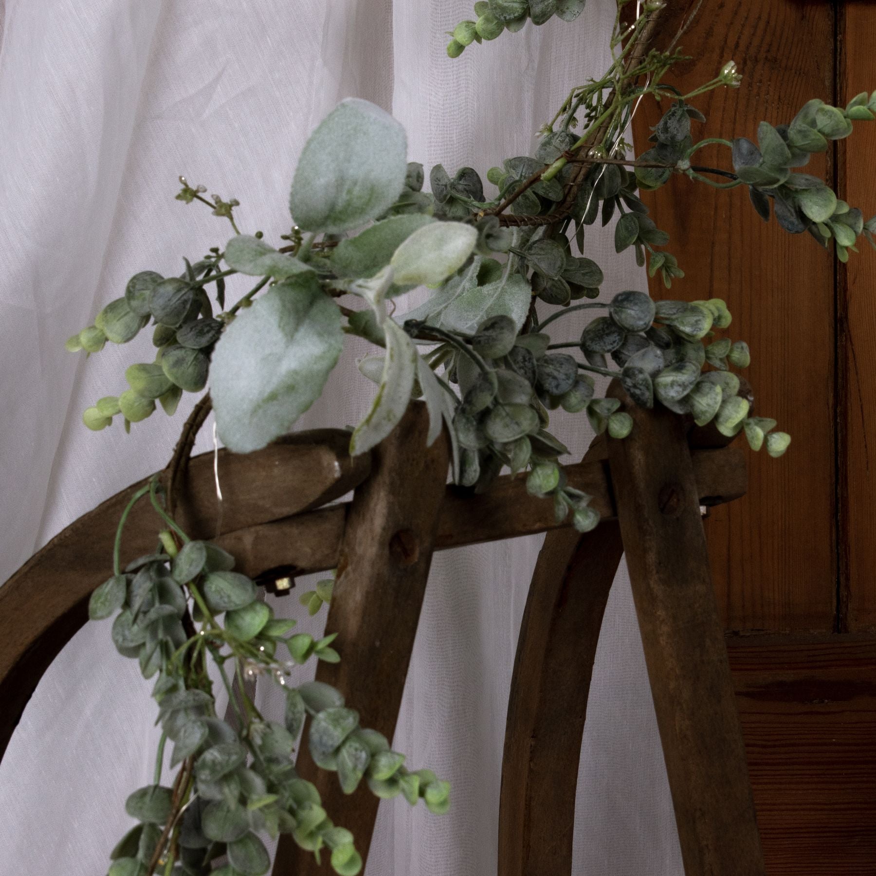 LED Winter Garland With Eucalyptus And Lambs Ear - Christmas Wreaths & Garlands from the Quanta Home collection.