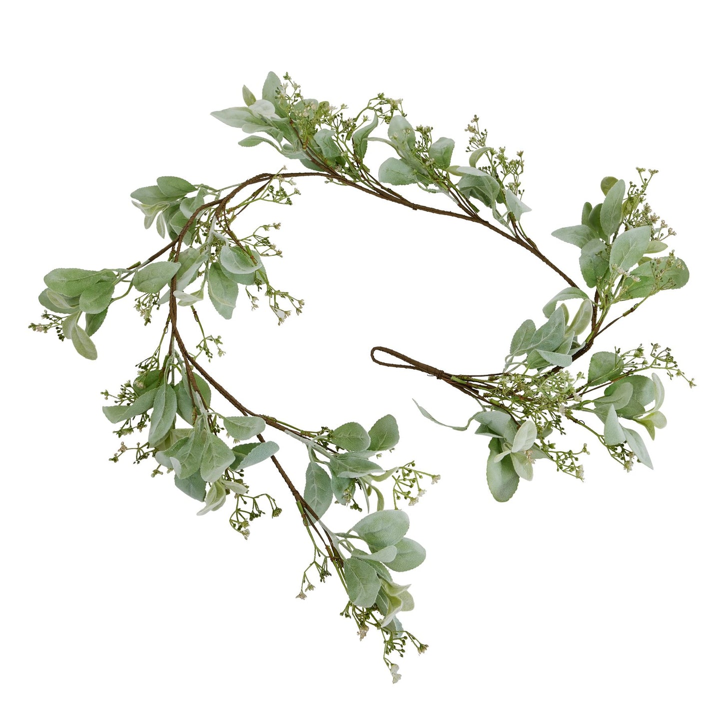 Winter Garland With Lambs Ear And Wax Flower - Christmas Wreaths & Garlands from the Quanta Home collection.