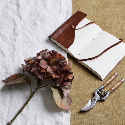 Mixed Autumn Browns Single Hydrangea Stem - Autumn Stems from the Quanta Home collection.
