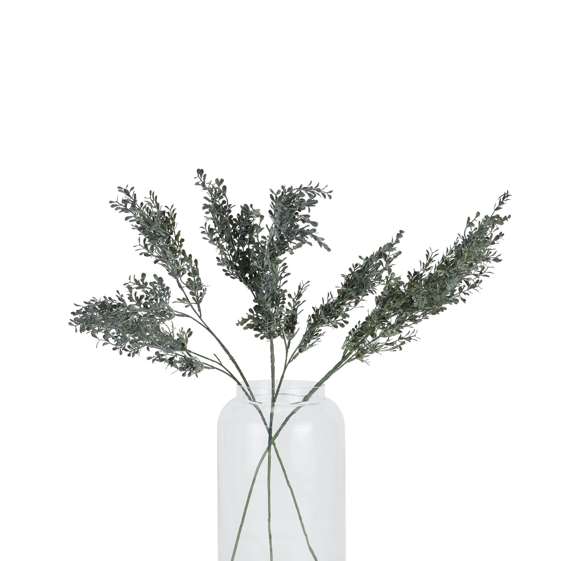 Blackened grass spray stems in a clear vase, showcasing realistic, textured greenery for a sophisticated home accent.