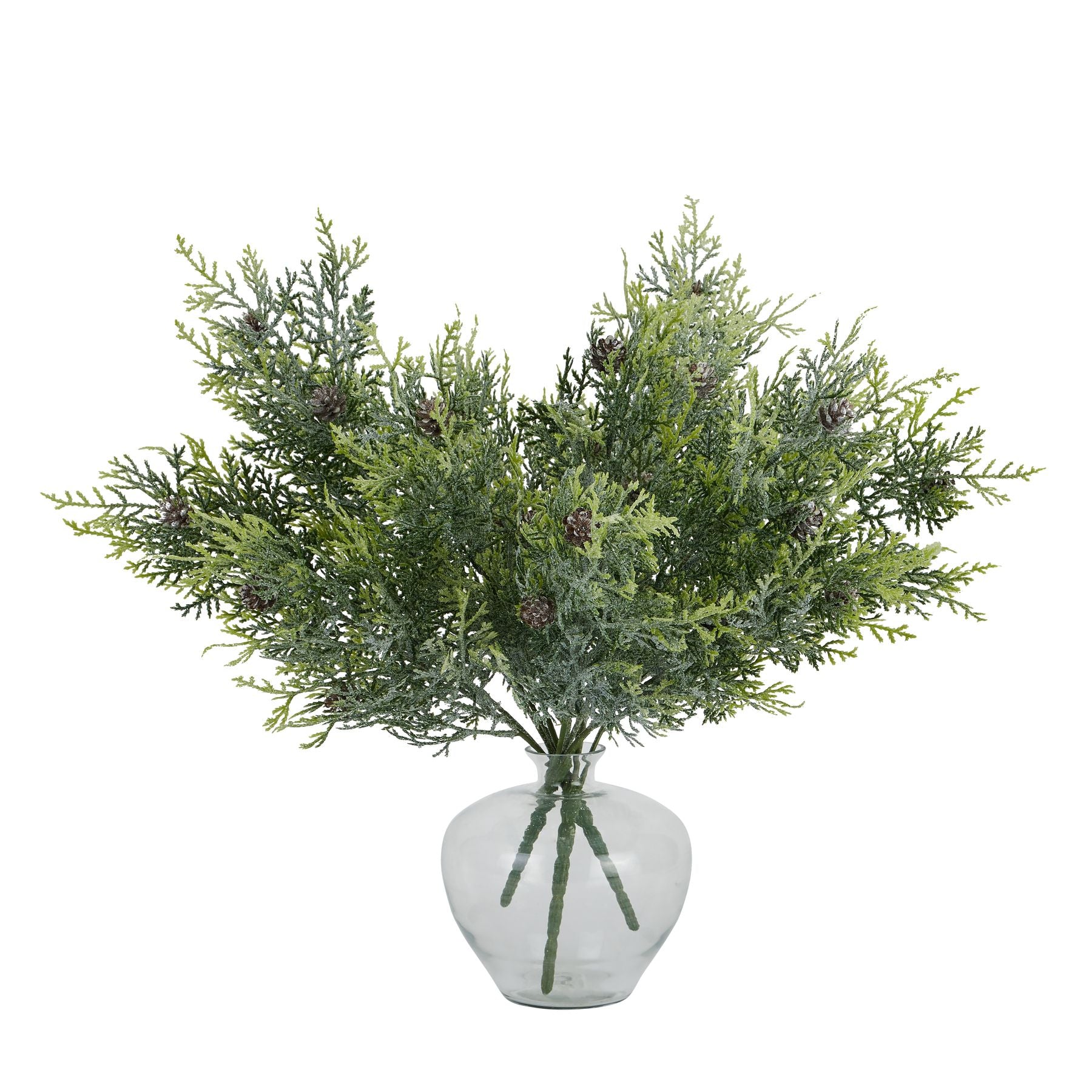 Frosted Pine Spray Stem With Pinecones - Christmas Decorations from the Quanta Home collection.