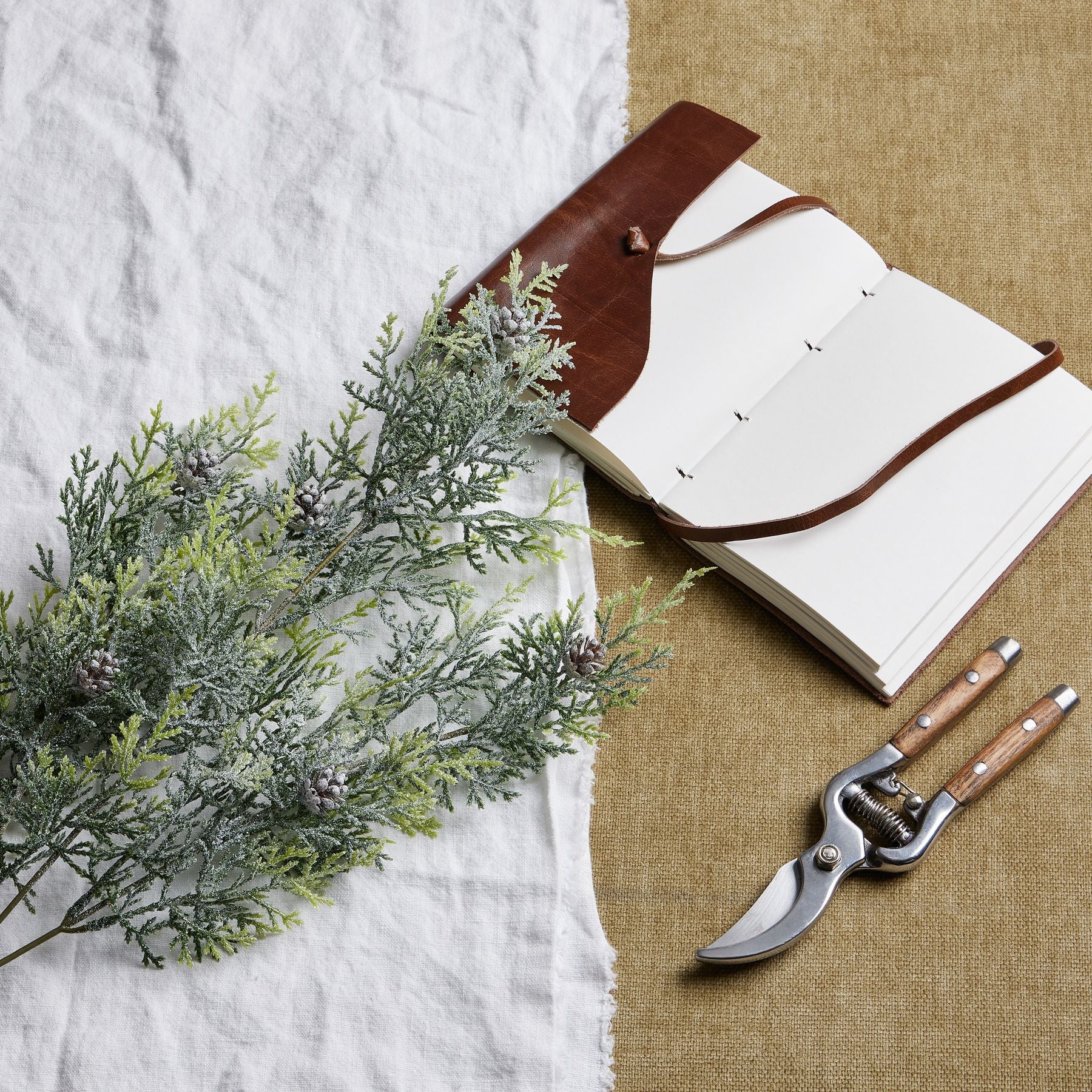 Frosted Pine Tall Stem With Pinecones - Christmas Decorations from the Quanta Home collection.