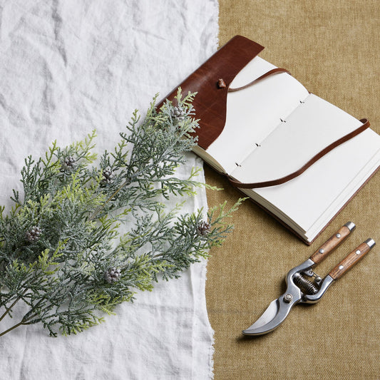 Frosted Pine Tall Stem With Pinecones - Christmas Decorations from the Quanta Home collection.