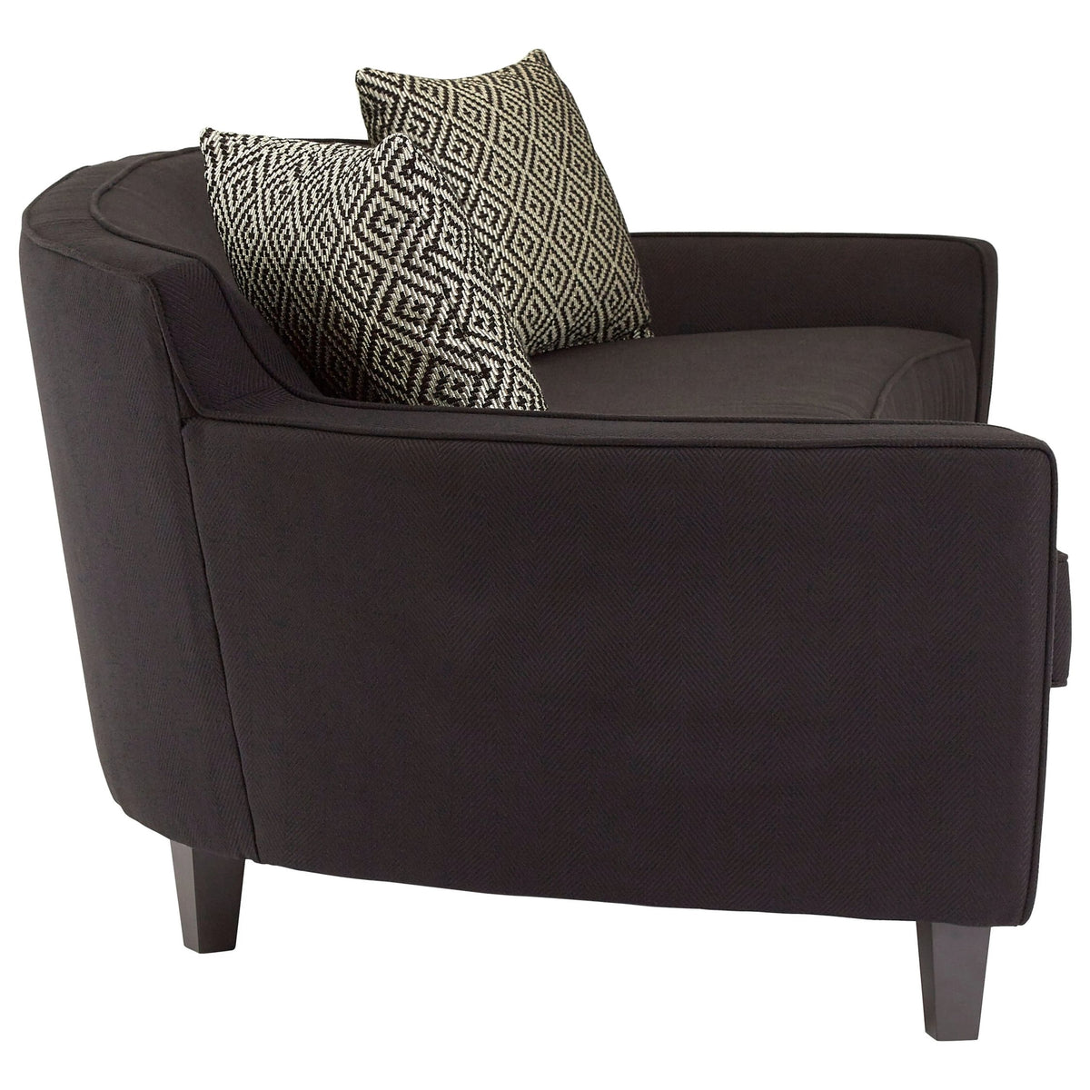 Roslyn 3 Seat Black Dimity Fabric Sofa