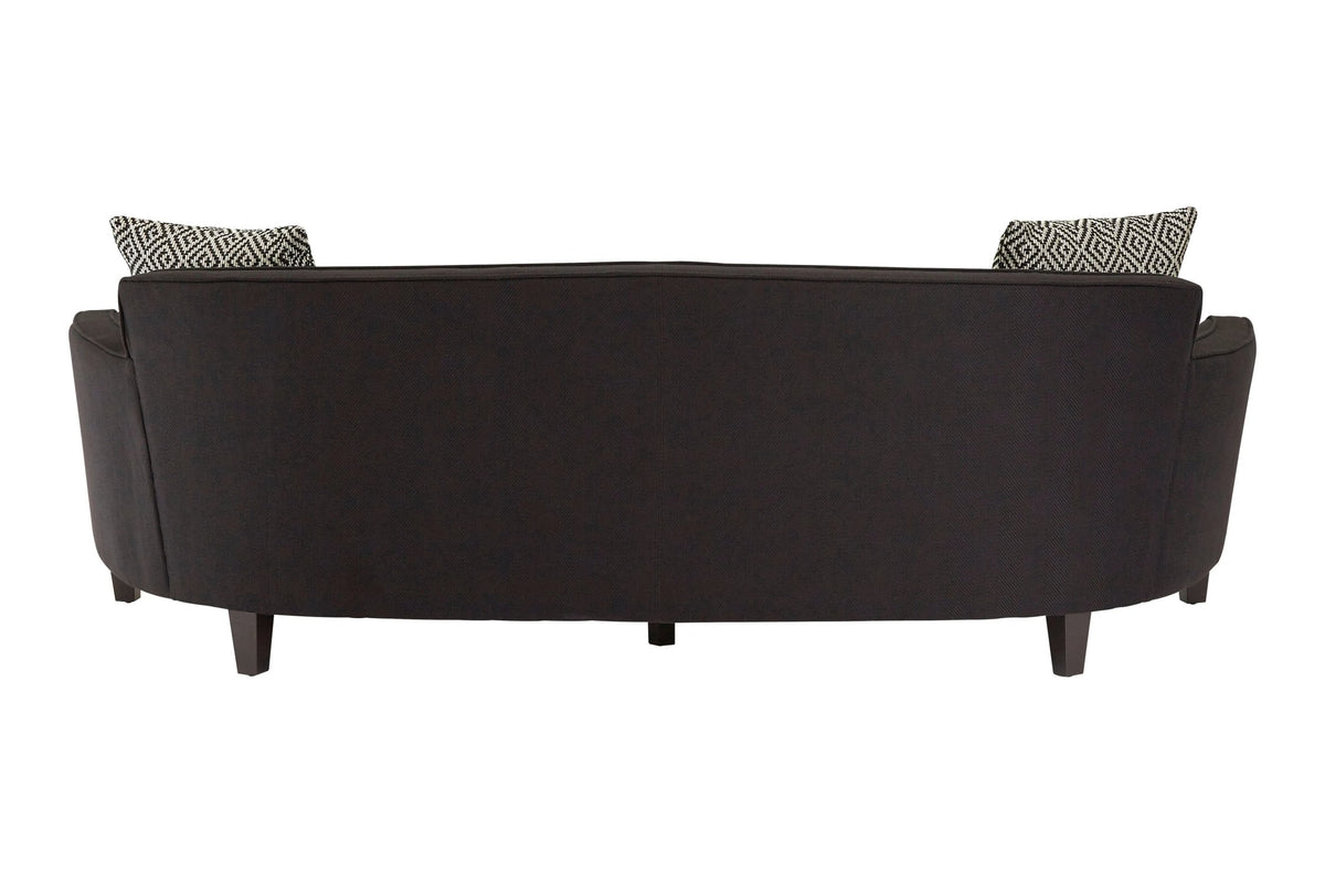 Roslyn 3 Seat Black Dimity Fabric Sofa
