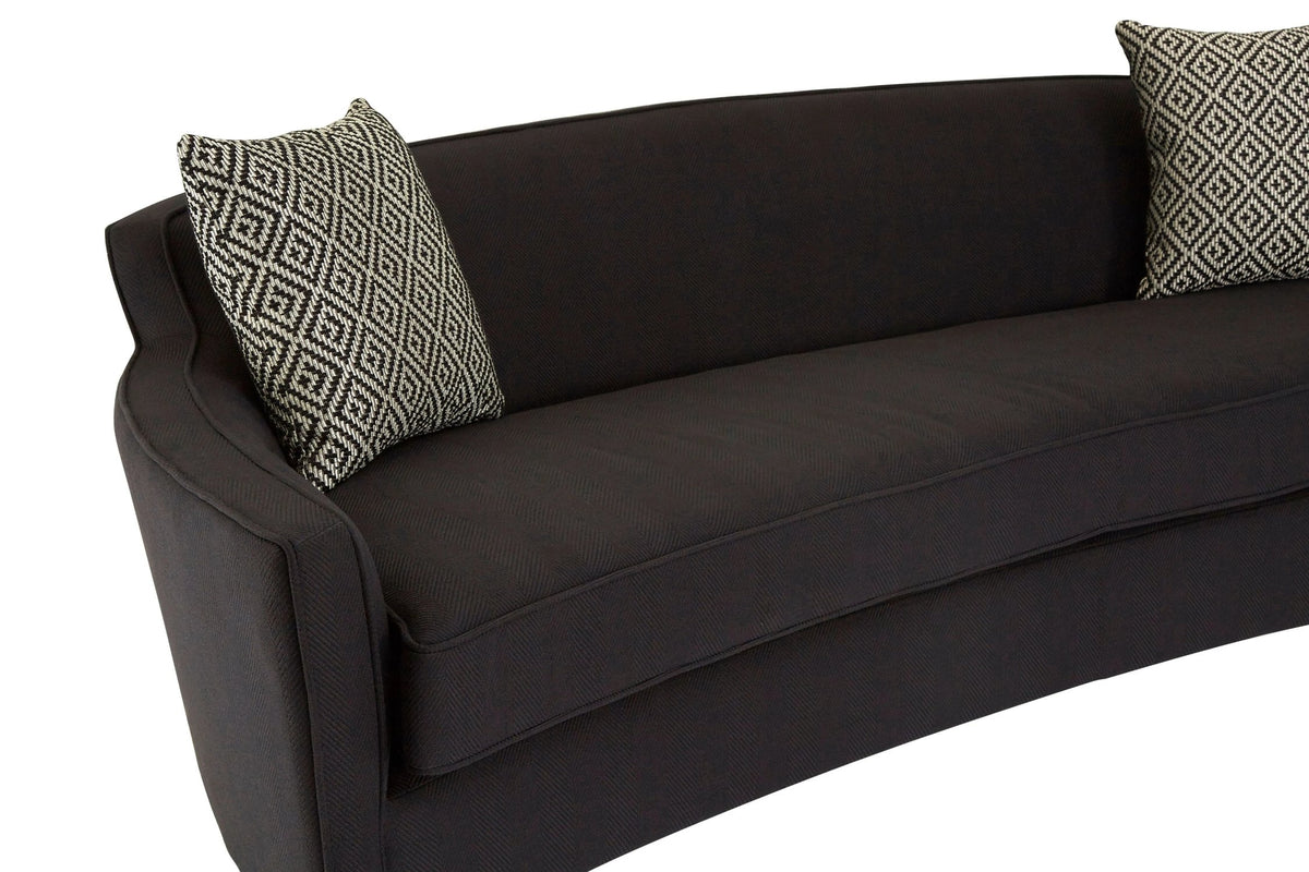 Roslyn 3 Seat Black Dimity Fabric Sofa