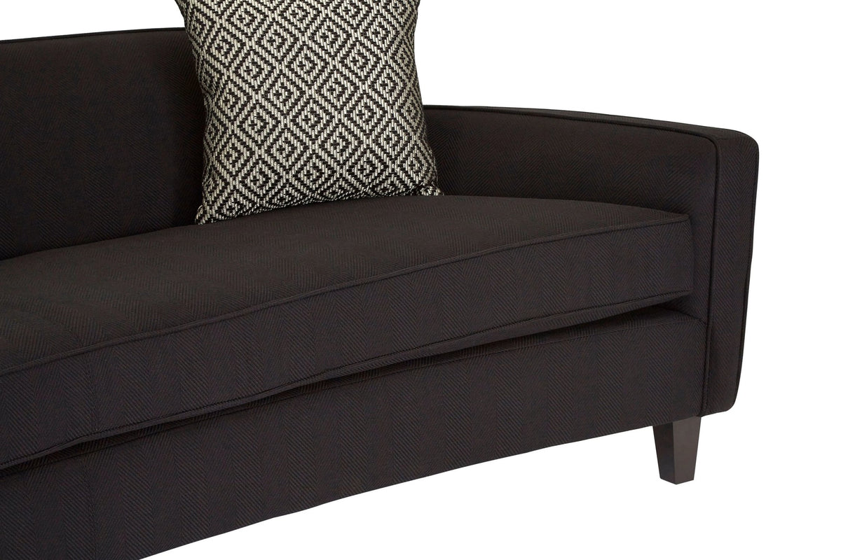Roslyn 3 Seat Black Dimity Fabric Sofa