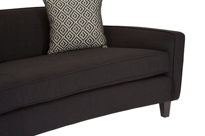 Roslyn 3 Seat Black Dimity Fabric Sofa