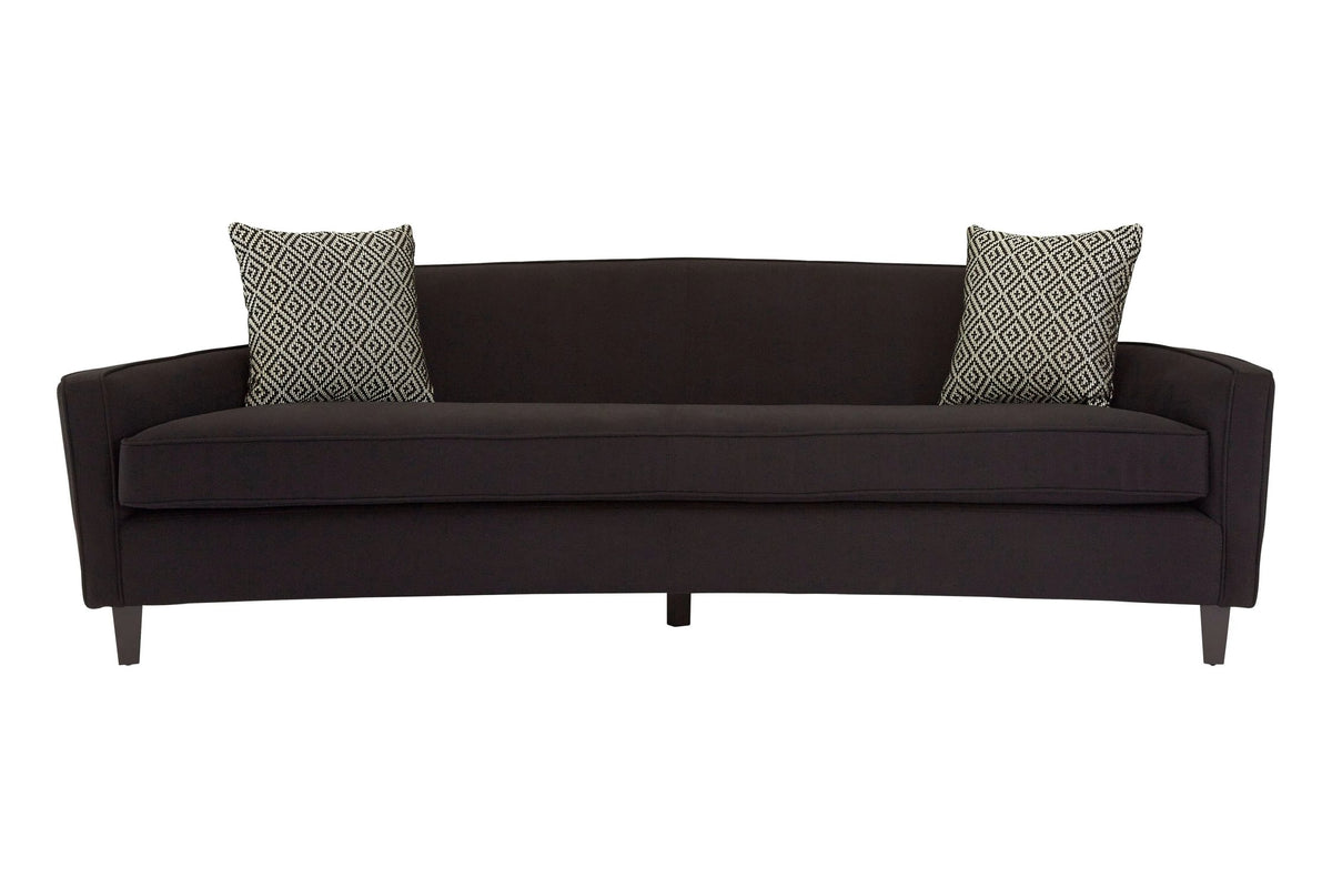 Roslyn 3 Seat Black Dimity Fabric Sofa