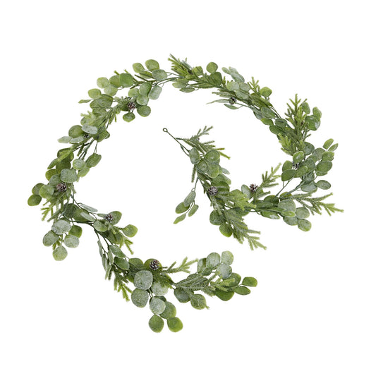 Frosted Pine And Eucalyptus Garland - Christmas Wreaths & Garlands from the Quanta Home collection.