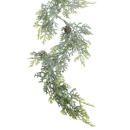 Frosted Pine Garland With Pinecones - Christmas Wreaths & Garlands from the Quanta Home collection.