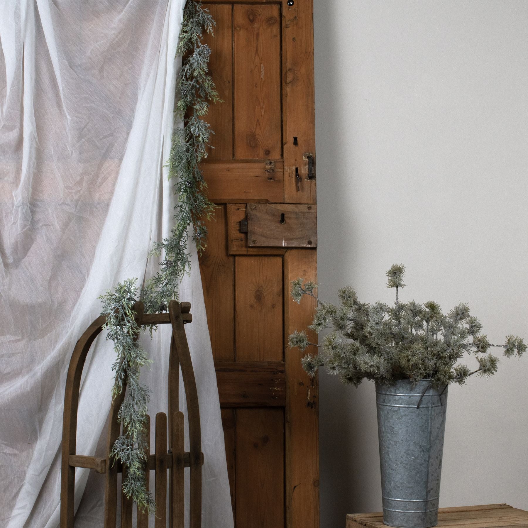 Frosted Pine Garland With Pinecones - Christmas Wreaths & Garlands from the Quanta Home collection.