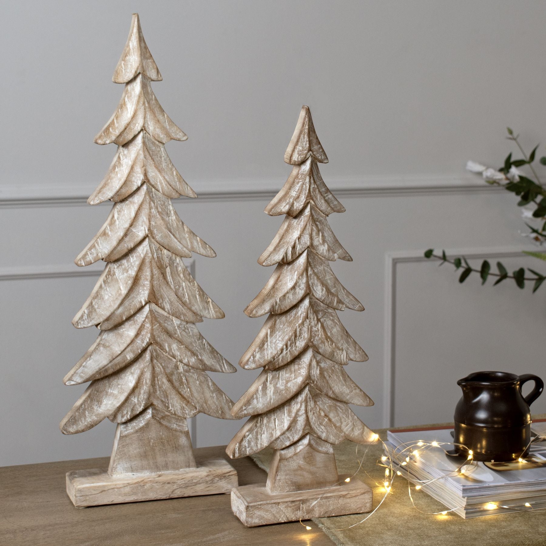 Carved Wood Large Christmas Tree - Christmas Decorations from the Quanta Home collection.