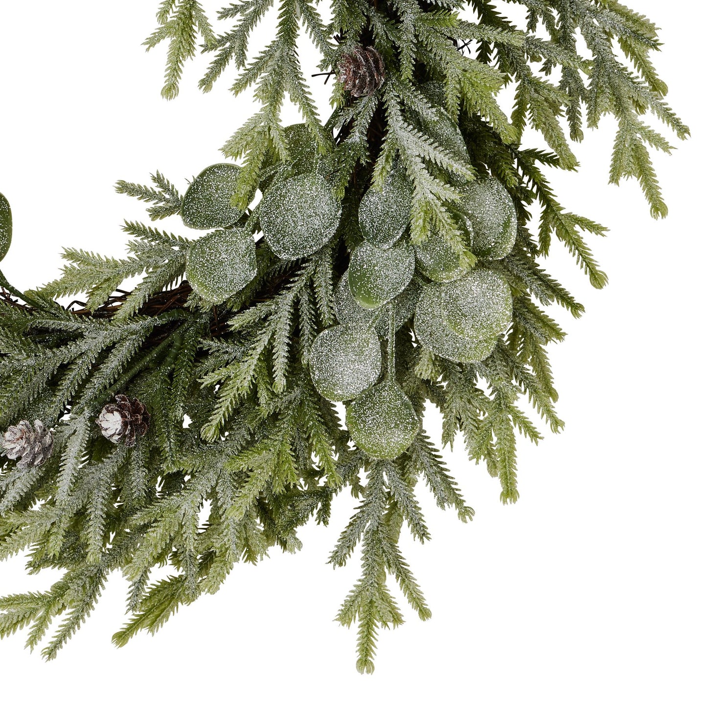 Frosted Pine And Eucalyptus Wreath - Christmas Wreaths & Garlands from the Quanta Home collection.