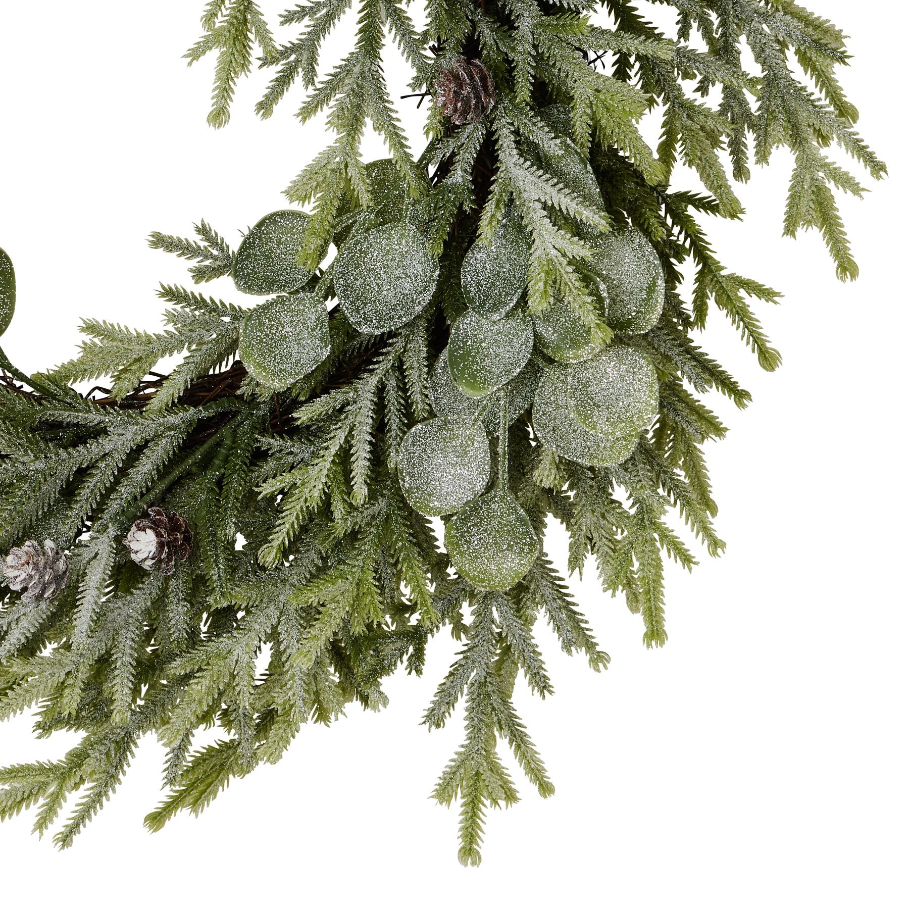 Frosted Pine And Eucalyptus Wreath - Christmas Wreaths & Garlands from the Quanta Home collection.
