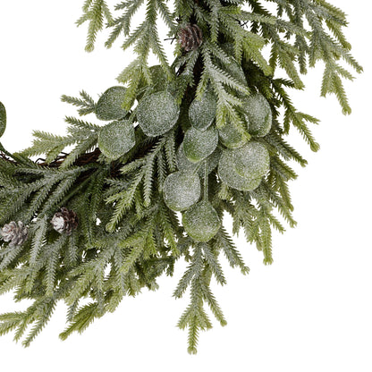 Frosted Pine And Eucalyptus Wreath - Christmas Wreaths & Garlands from the Quanta Home collection.