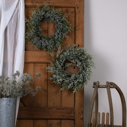 Frosted Pine And Eucalyptus Wreath - Christmas Wreaths & Garlands from the Quanta Home collection.