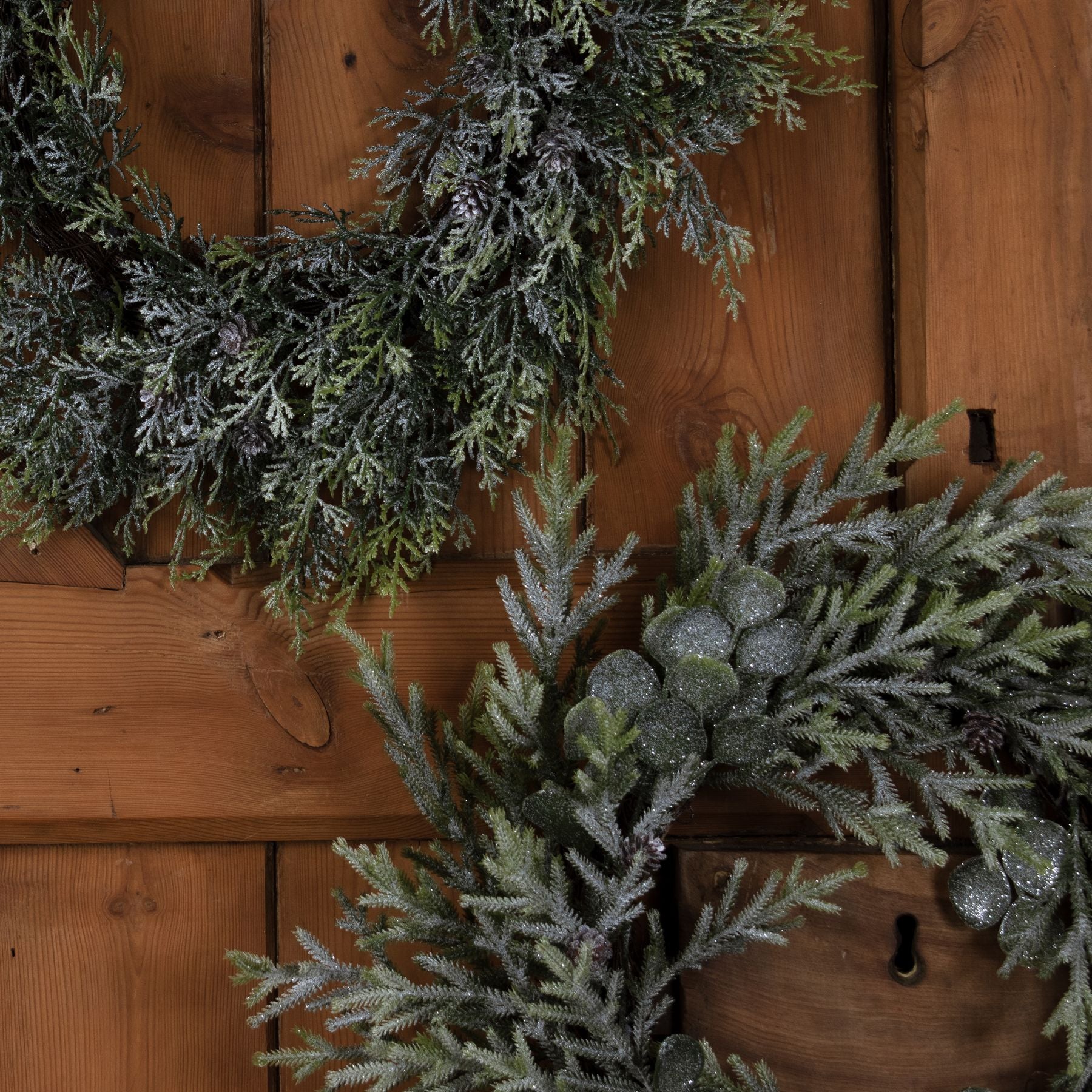 Frosted Pine And Eucalyptus Wreath - Christmas Wreaths & Garlands from the Quanta Home collection.