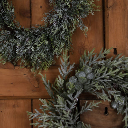 Frosted Pine And Eucalyptus Wreath - Christmas Wreaths & Garlands from the Quanta Home collection.