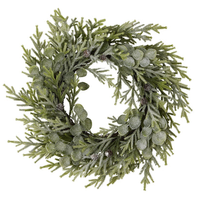 Frosted Pine And Eucalyptus Wreath - Christmas Wreaths & Garlands from the Quanta Home collection.