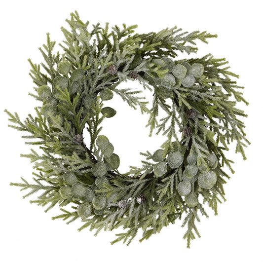 Frosted Pine And Eucalyptus Wreath - Christmas Wreaths & Garlands from the Quanta Home collection.
